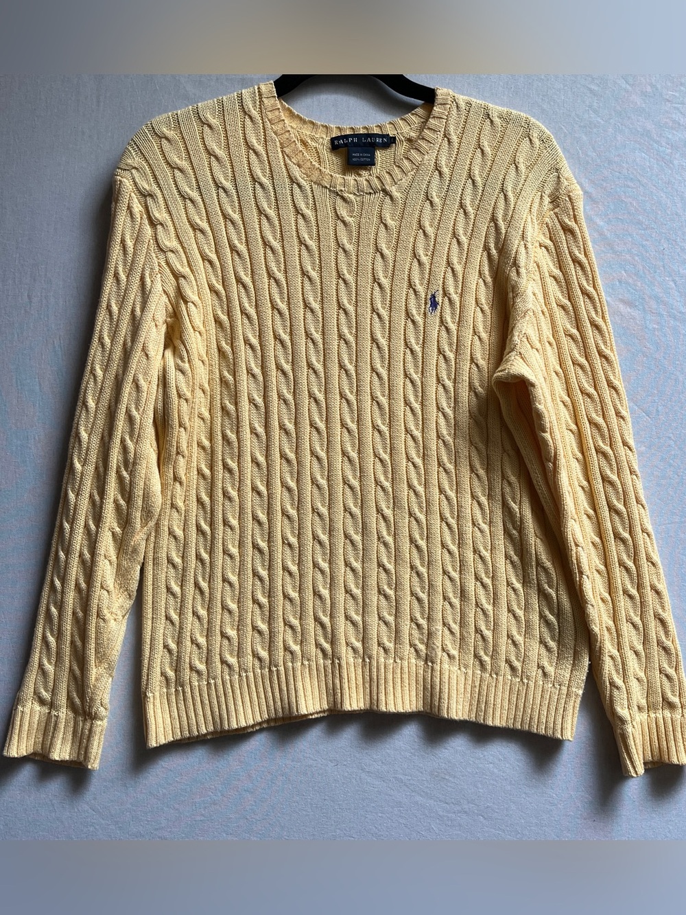Ralph Lauren Cotton Cable Knit Crewneck Sweater Size M